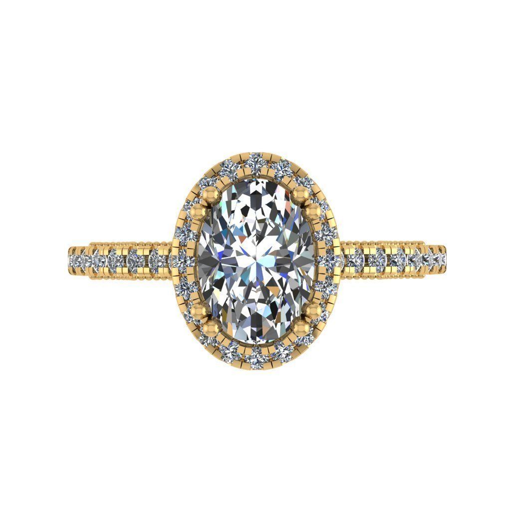 Oval halo diamond ring 3D print model_3