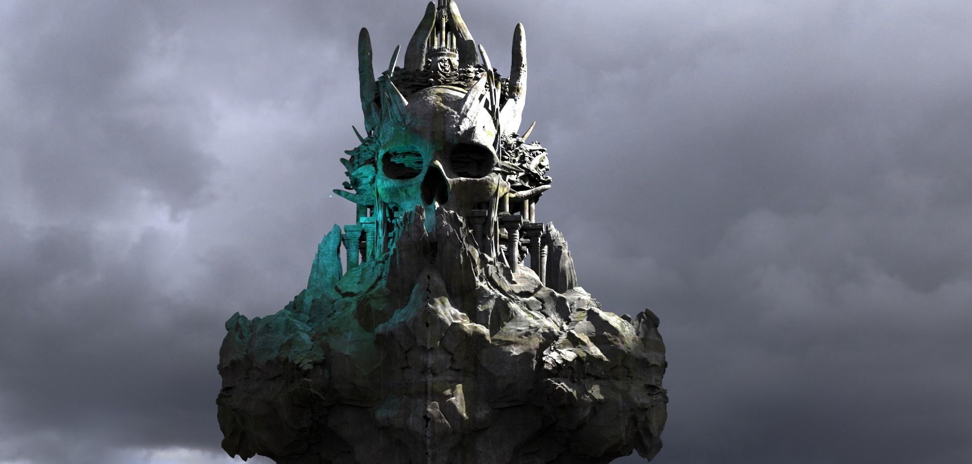 Azathoth Scull temple ruin  3D model_2