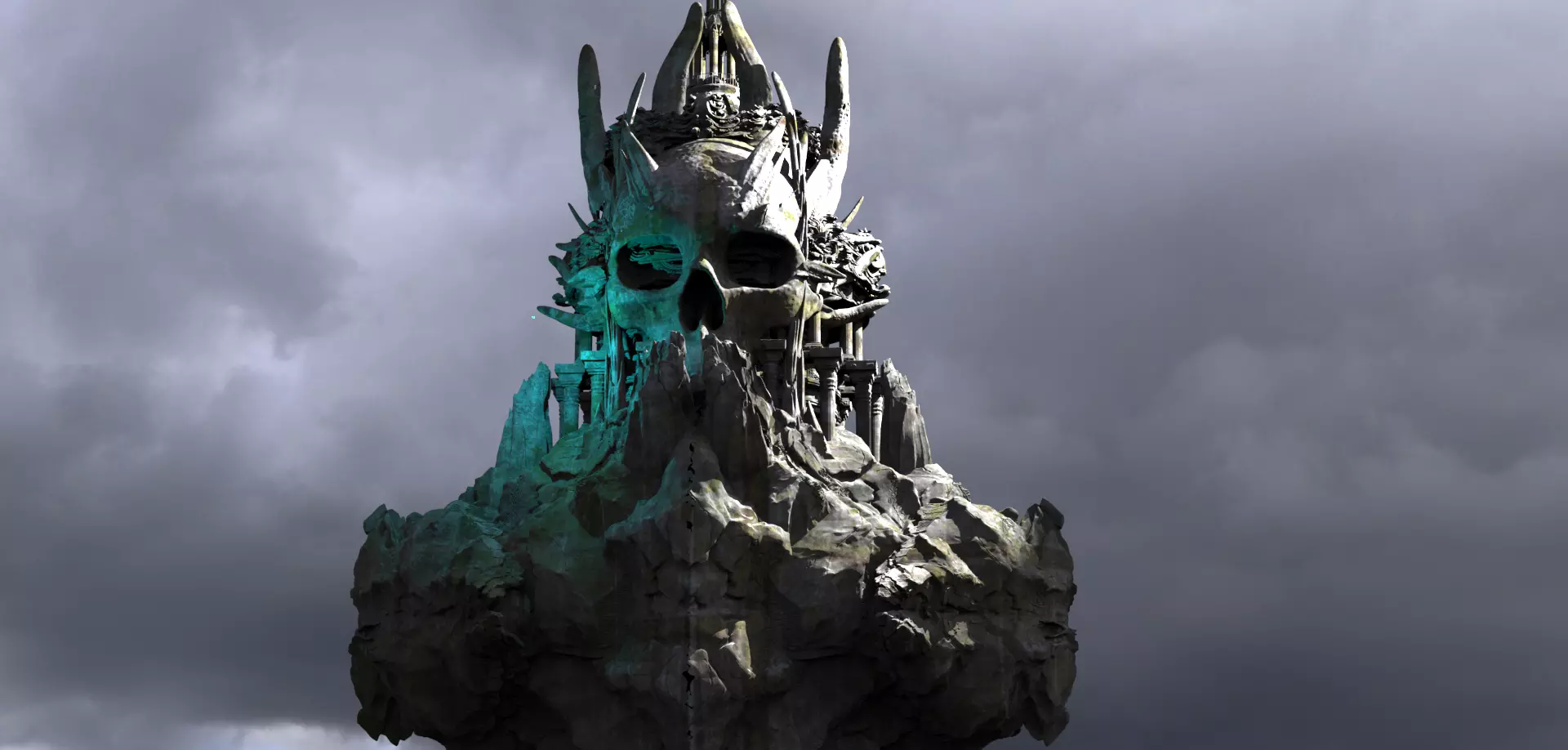 Azathoth Scull temple ruin  3D model_0