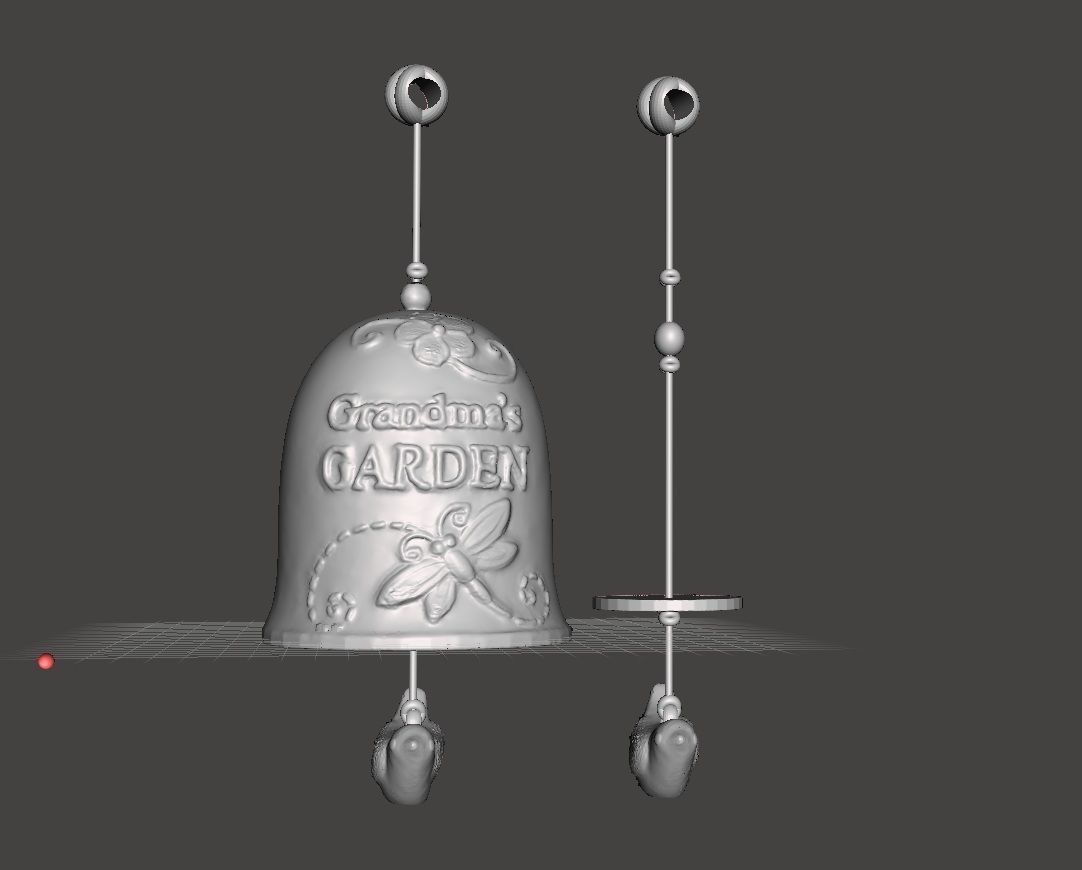 grandmas garden bell 3D print model_1