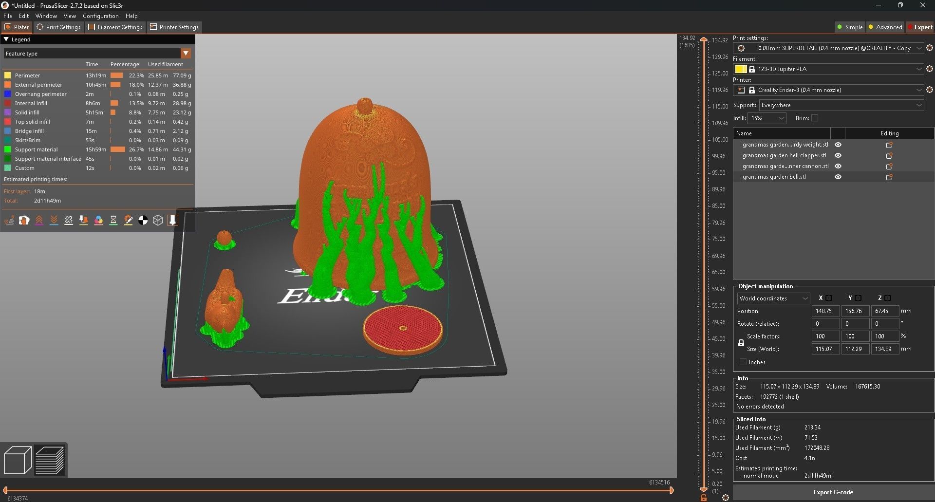grandmas garden bell 3D print model_7