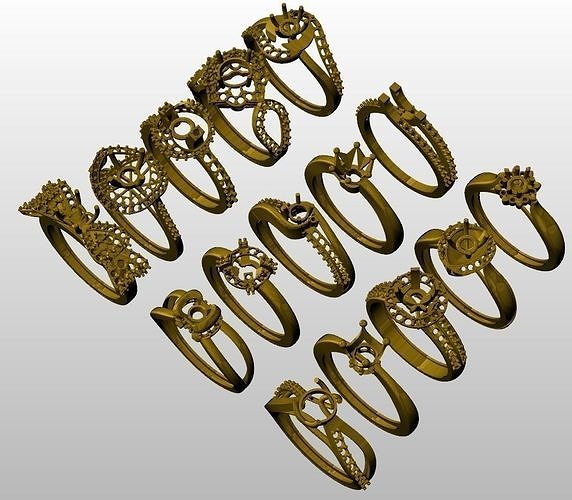 Exquisite Ring Jewellery Models bulk 3D print model 3D print model