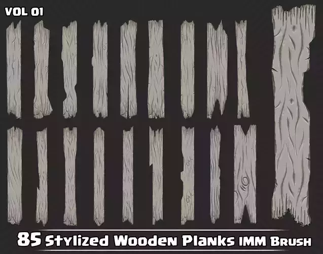85 Stylized Wooden Planks IMM Brush VOL01