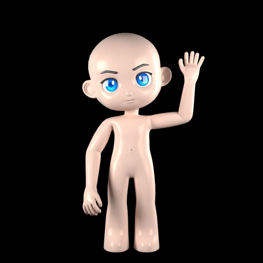 3d character Low-poly 3D model Low-poly 3D model_1