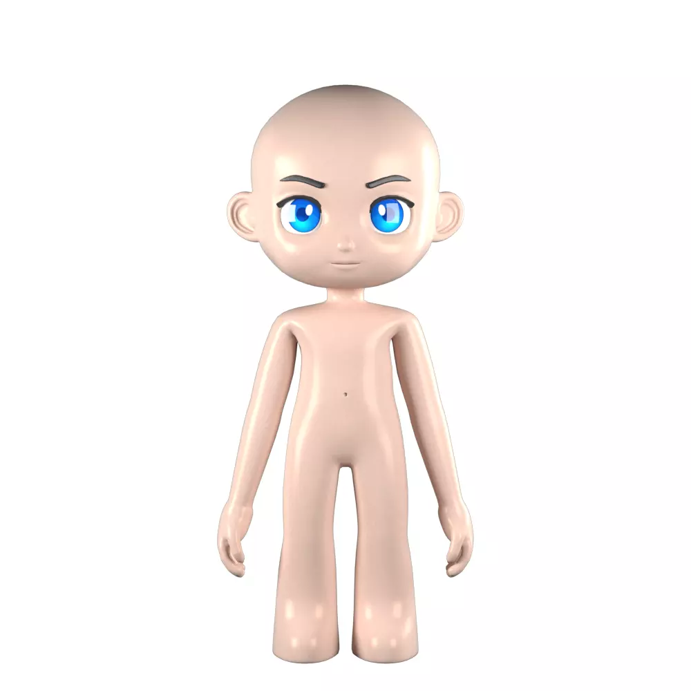 3d character Low-poly 3D model Low-poly 3D model_0