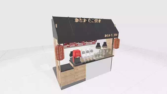 Japanese Snack Stall Low-poly 3D model