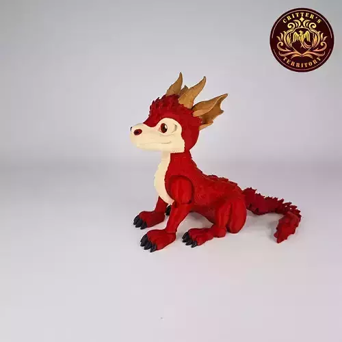 Flexi Red Dragon Print-in-place No-support Cute Articulate
