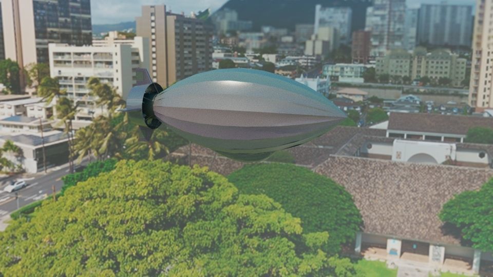 Simple Airship Low-poly 3D model_2