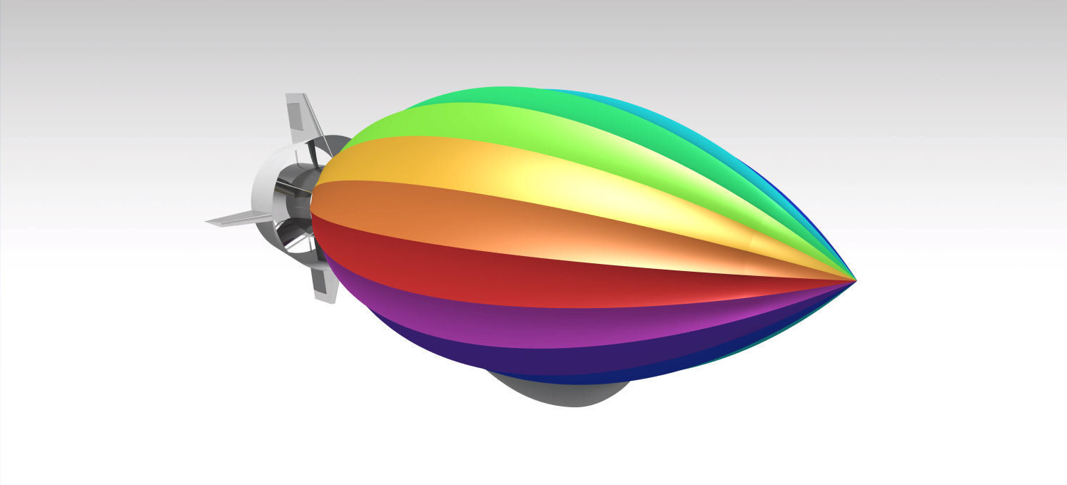 Simple Airship Low-poly 3D model_1