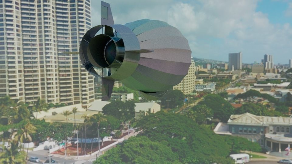 Simple Airship Low-poly 3D model_3