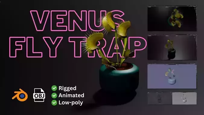 Venus Fly Trap - Low Poly 3D Model - Rigged - Animated Low-poly 3D model Venus Fly Trap - Low Poly 3D Model - Rigged - Animated Low-poly 3D model