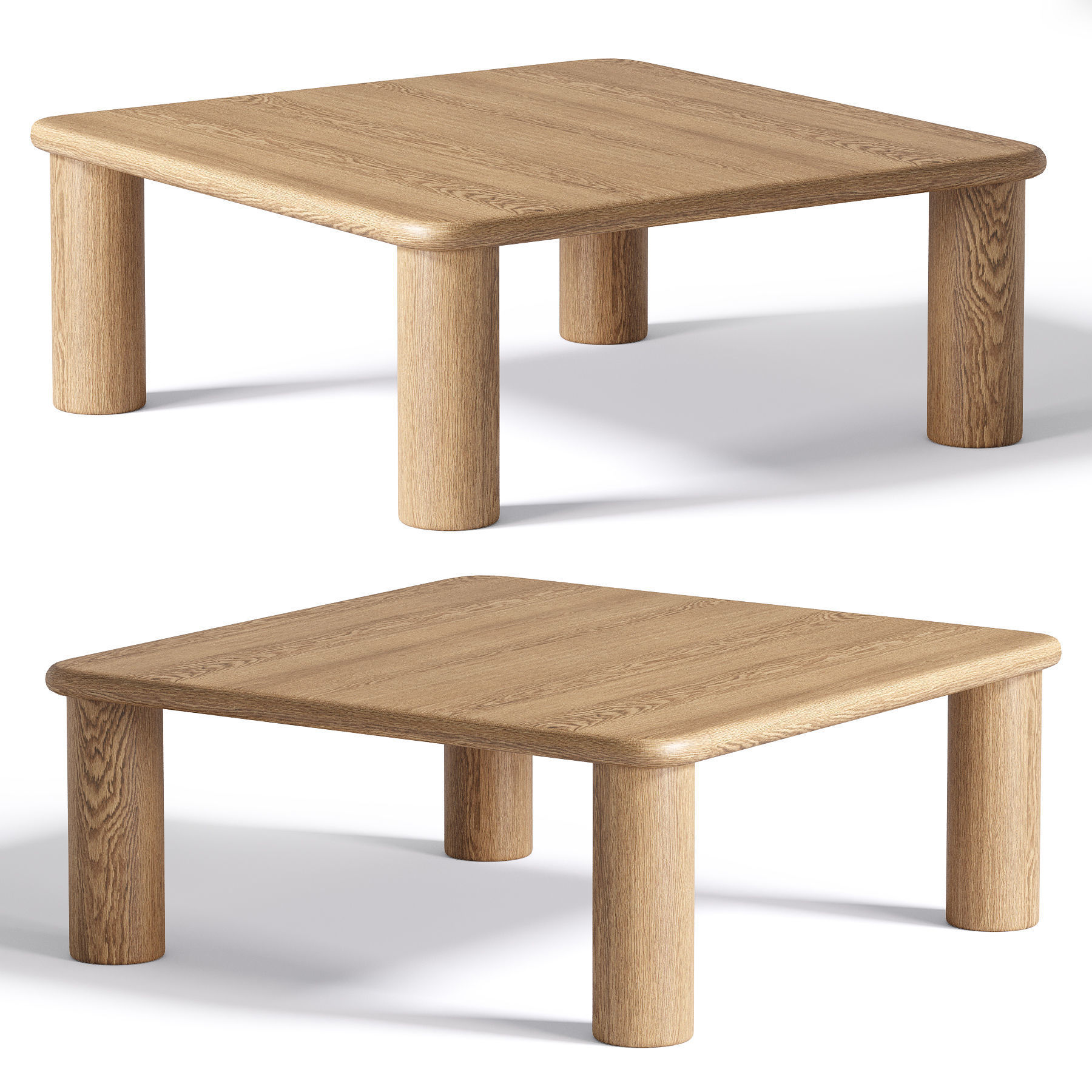 Table basse en bois de chene Didi 3D model_1