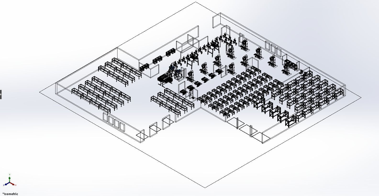 EQUIPMENT LAYOUT WORKSHOP LINE FACTORY INDUSTRIAL FLOOR PLAN 3D model_15