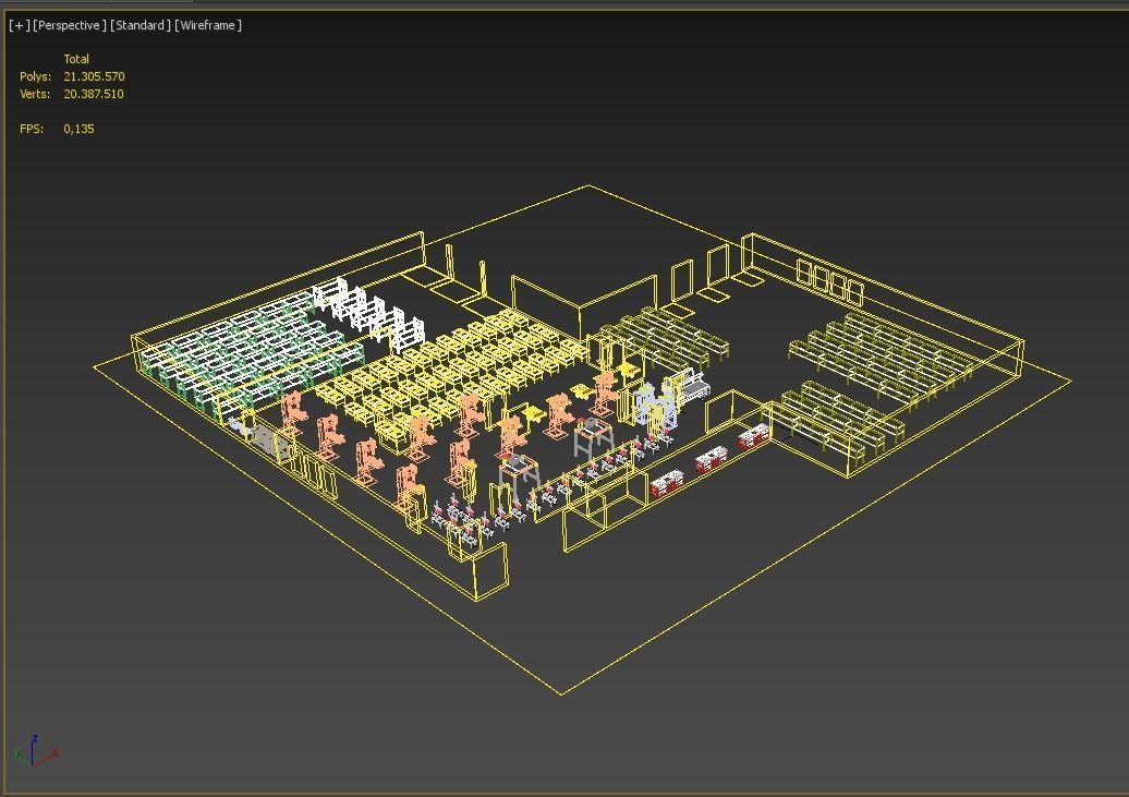EQUIPMENT LAYOUT WORKSHOP LINE FACTORY INDUSTRIAL FLOOR PLAN 3D model_13