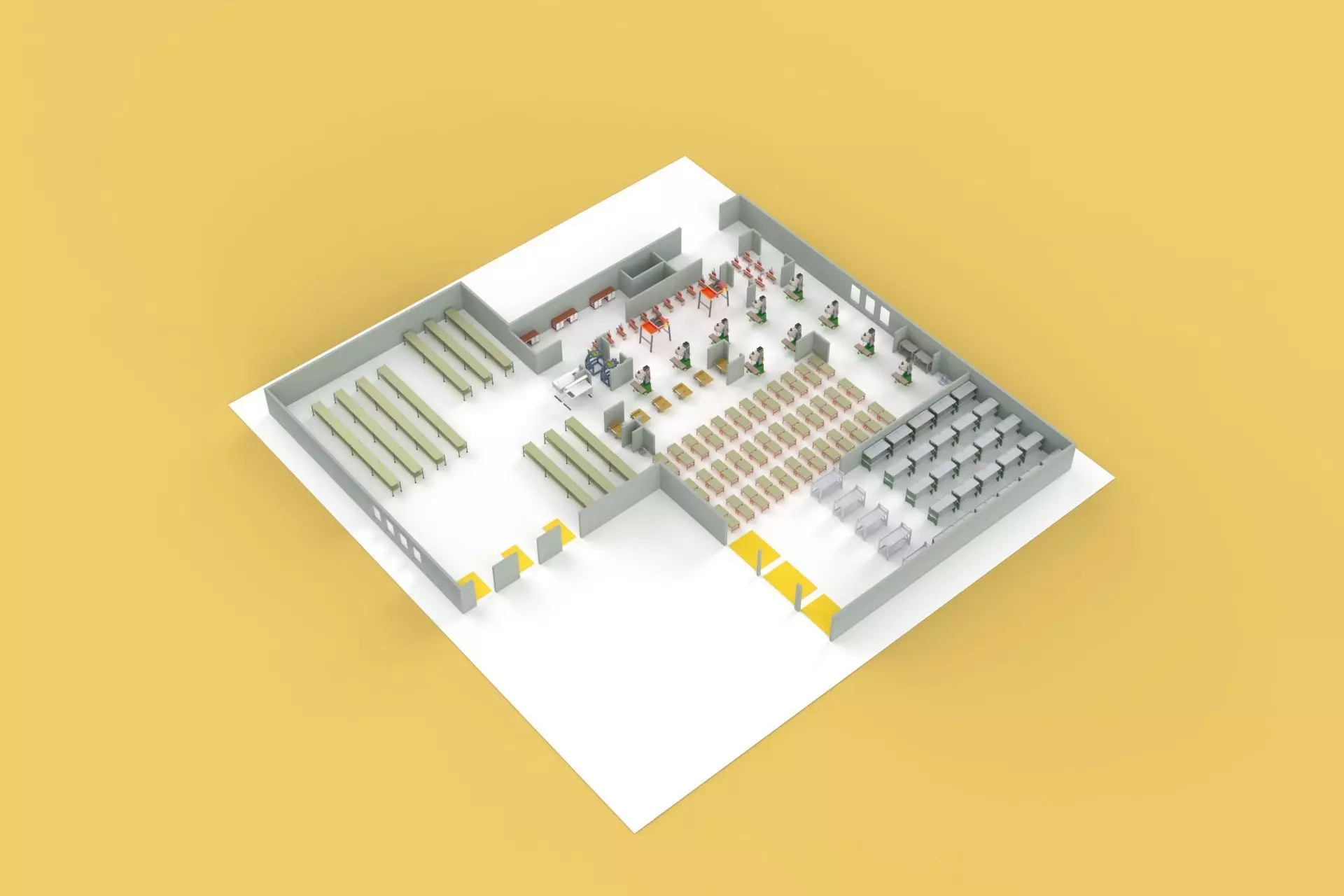 EQUIPMENT LAYOUT WORKSHOP LINE FACTORY INDUSTRIAL FLOOR PLAN 3D model_0