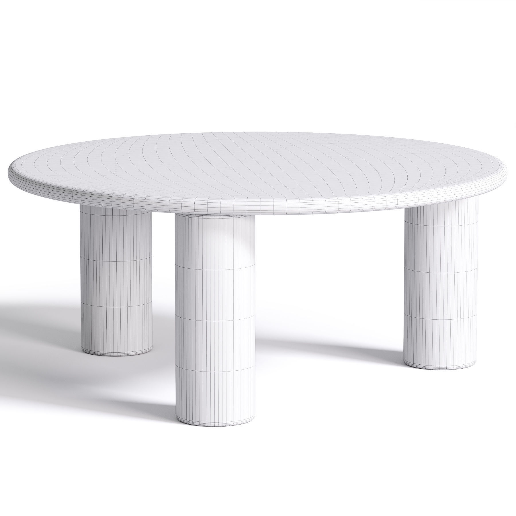 Table basse ronde bois de chene Didi 3D model_3