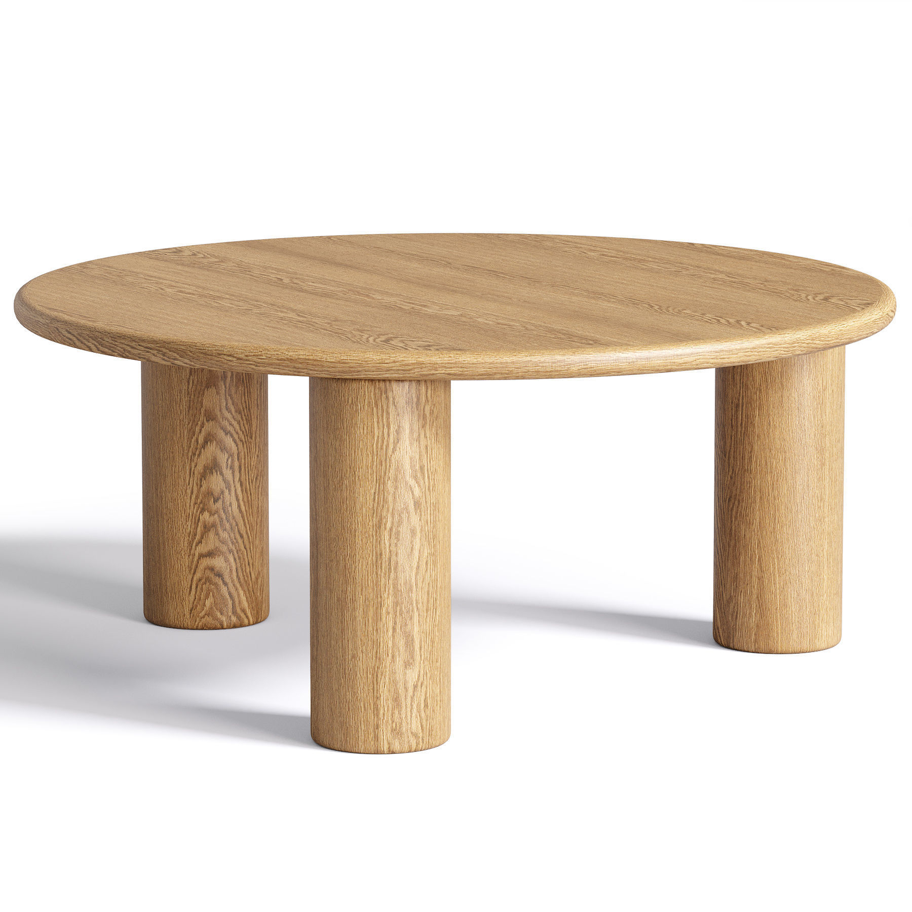 Table basse ronde bois de chene Didi 3D model_1