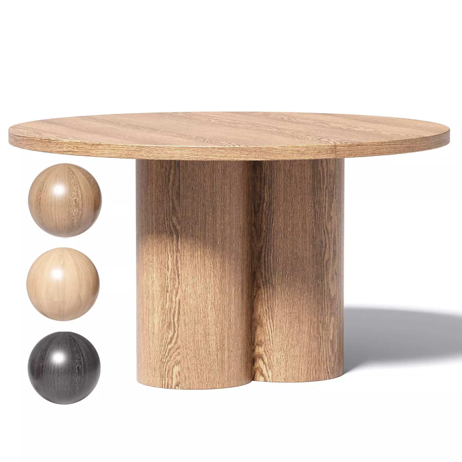 Table Basse Ronde en Bois Olivia 3D model_0