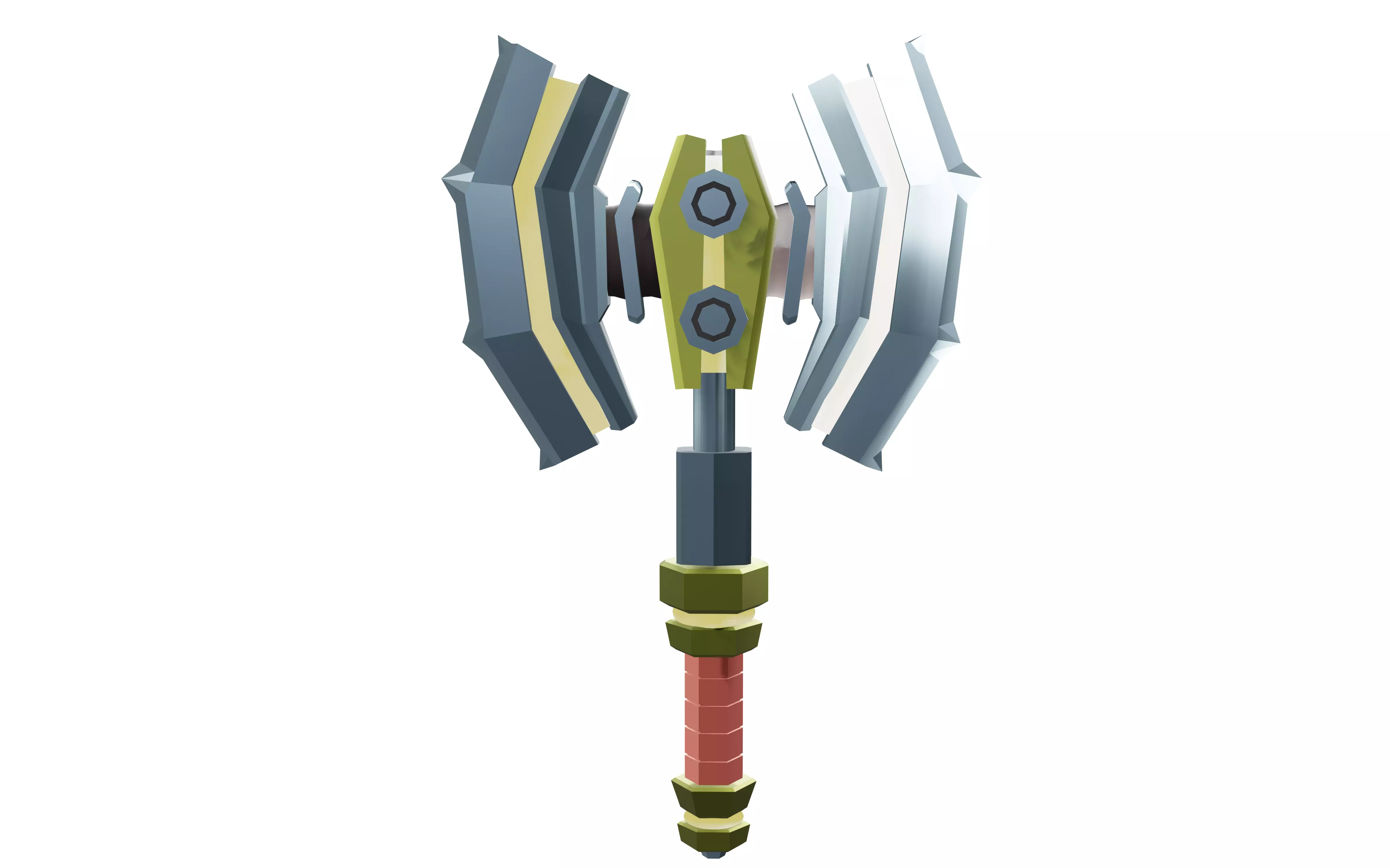 battle axe game ready 3d model Low-poly 3D model_0