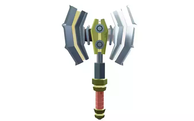 battle axe game ready 3d model