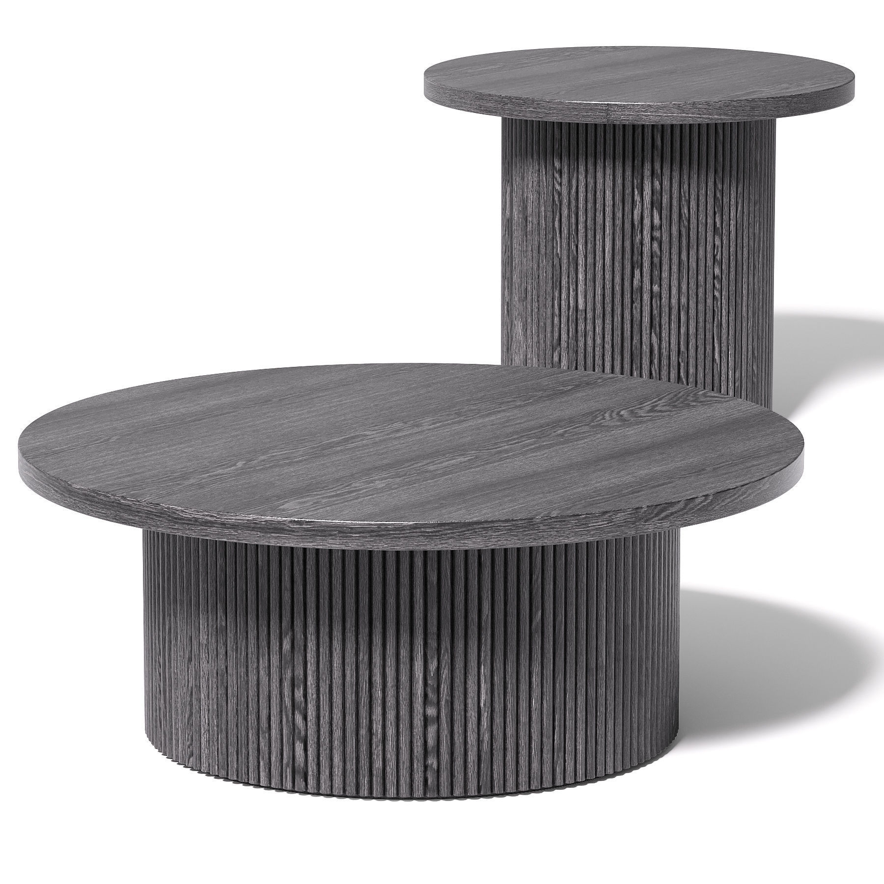 Table Basse Ronde en Bois Nele 3D model_2