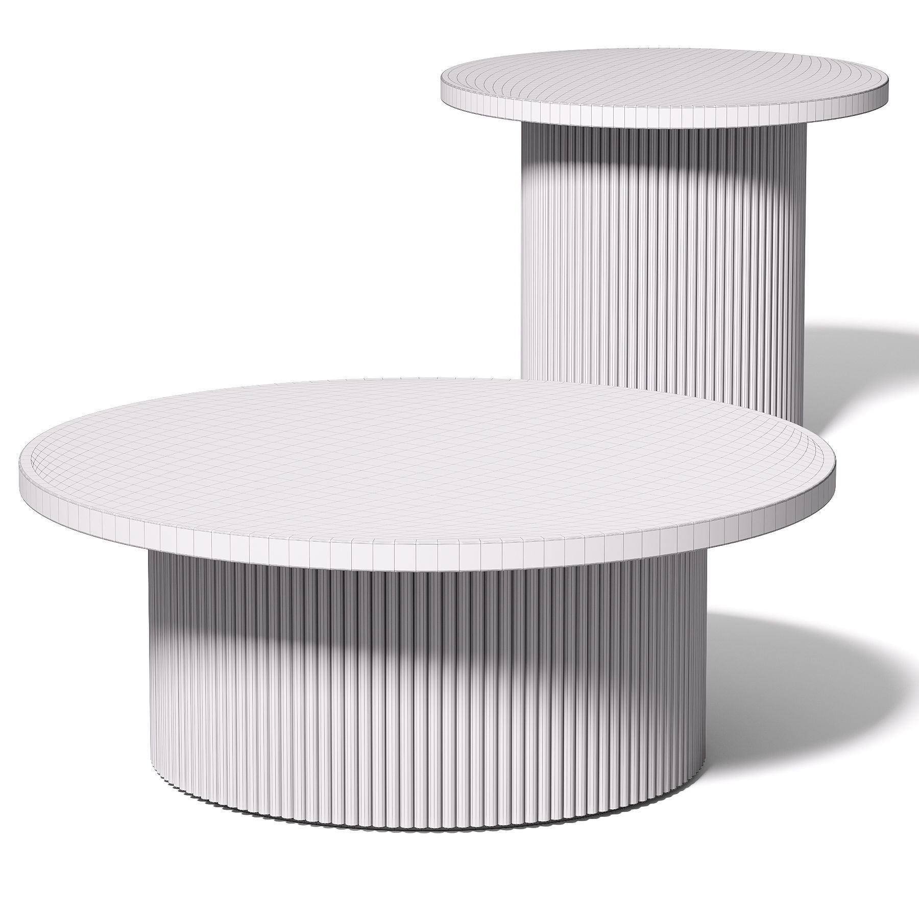 Table Basse Ronde en Bois Nele 3D model_4