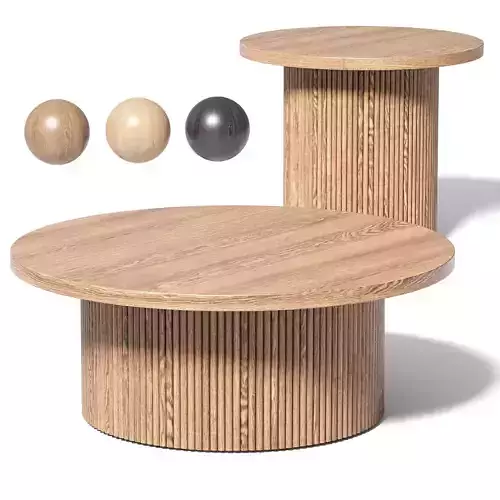 Table Basse Ronde en Bois Nele