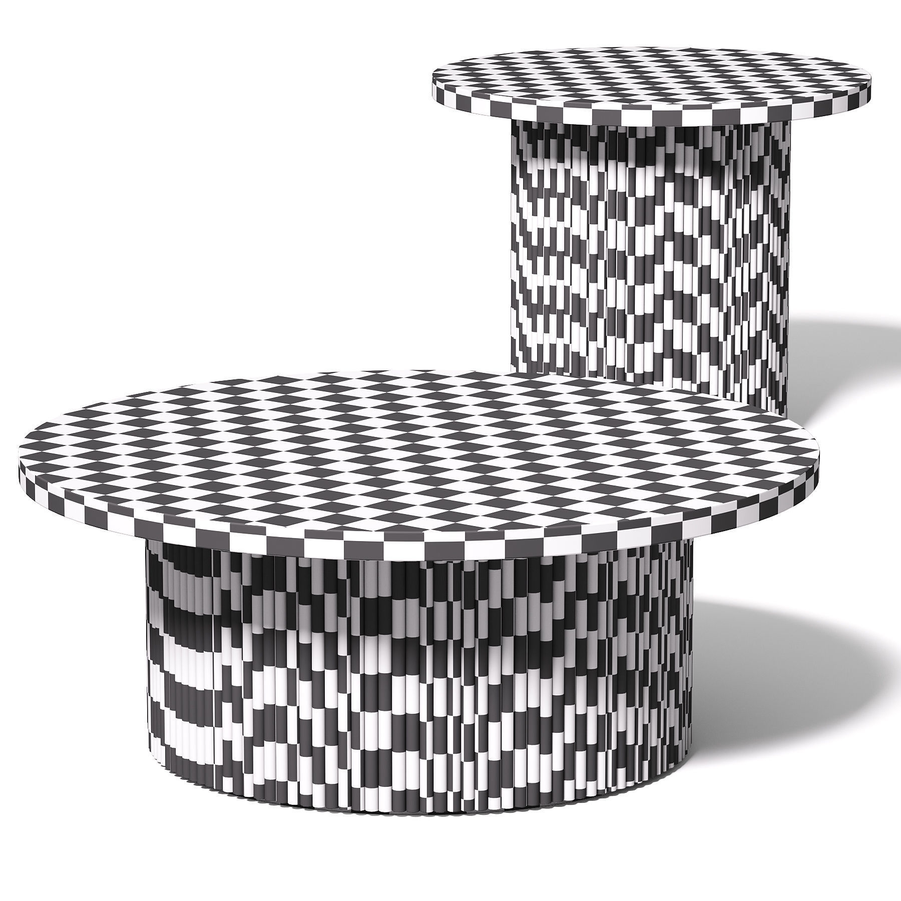 Table Basse Ronde en Bois Nele 3D model_3