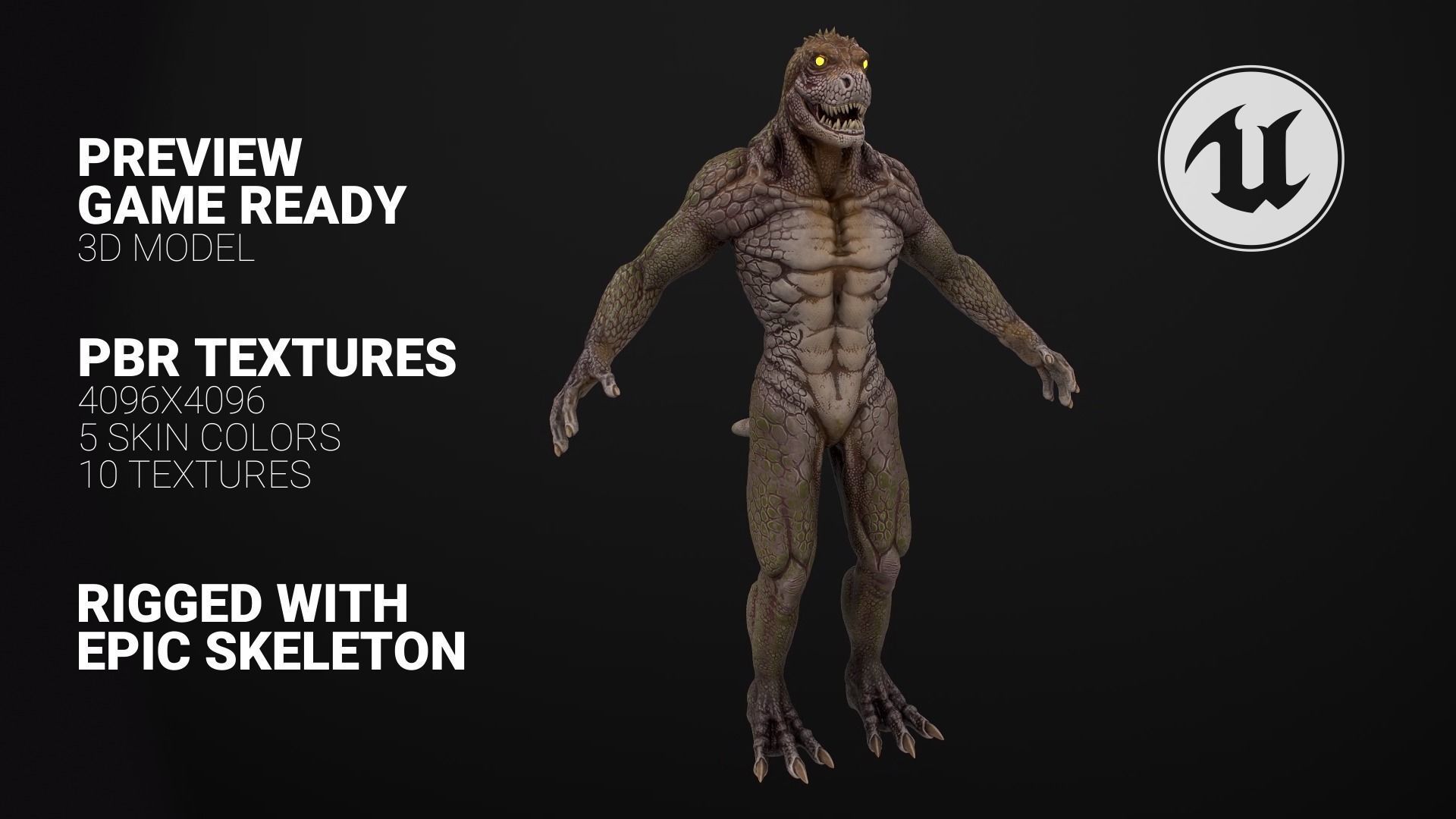 Lizard 2 Low-poly 3D model_3