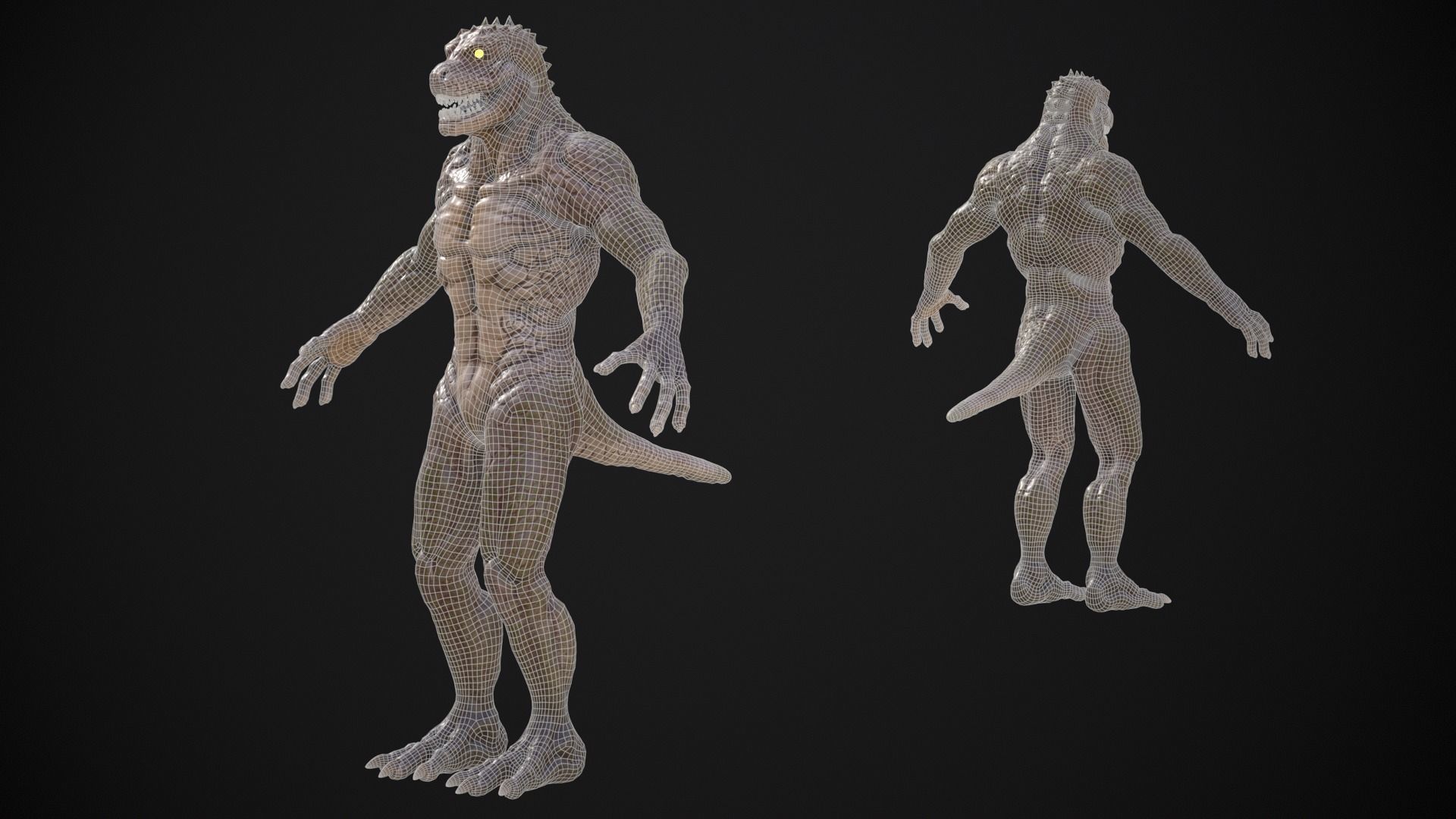 Lizard 2 Low-poly 3D model_26