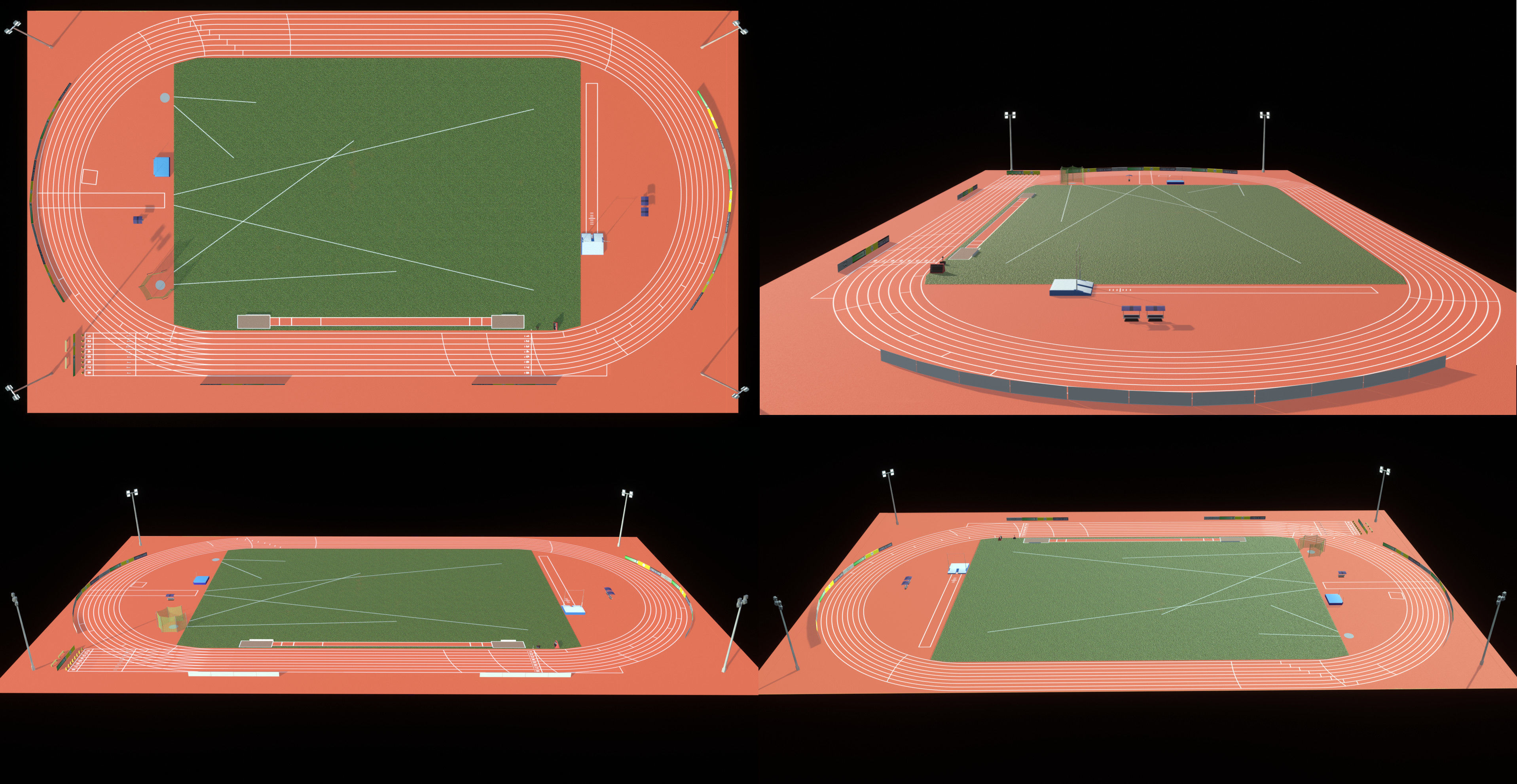 Track and Field Low-poly 3D model_3