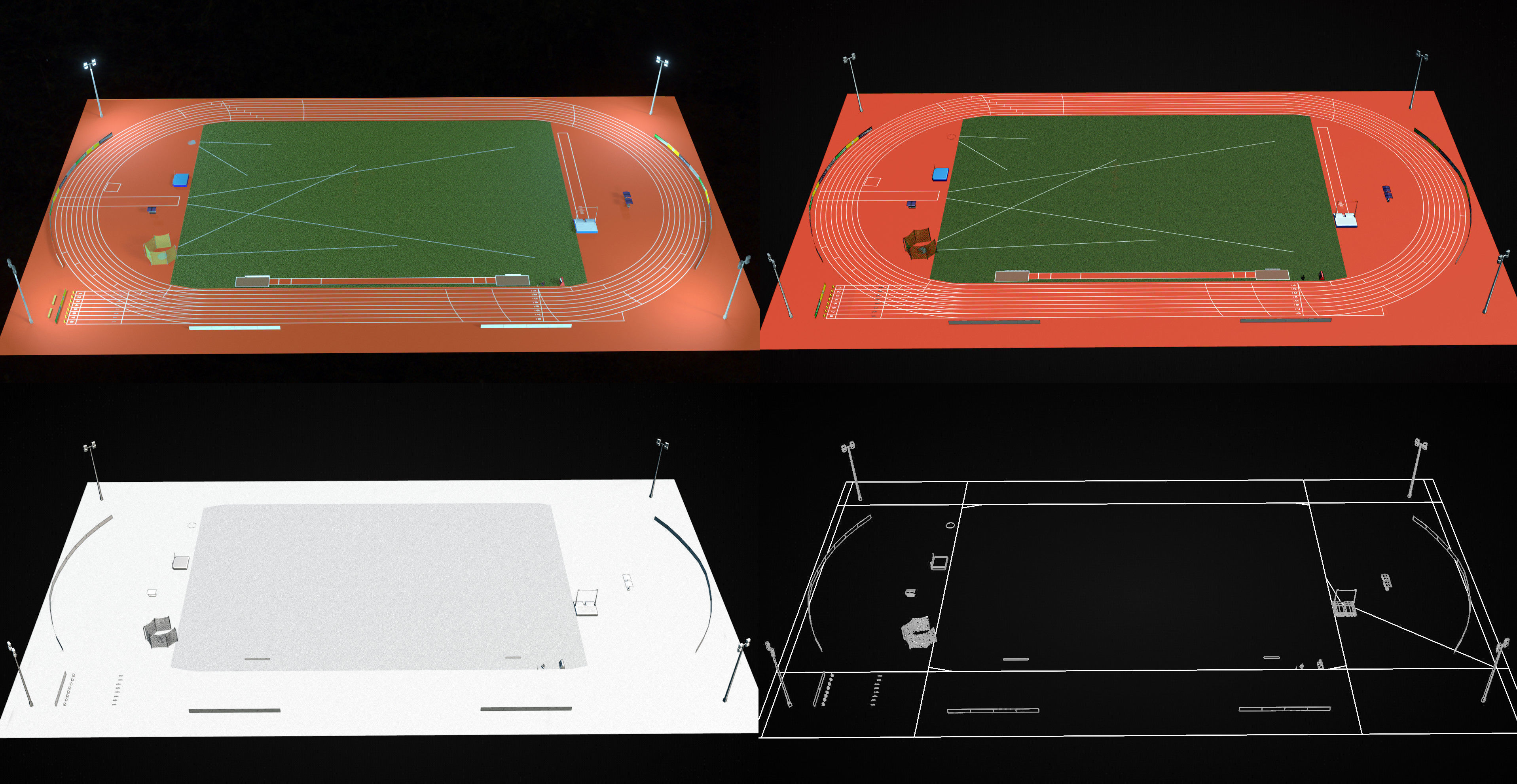 Track and Field Low-poly 3D model_2