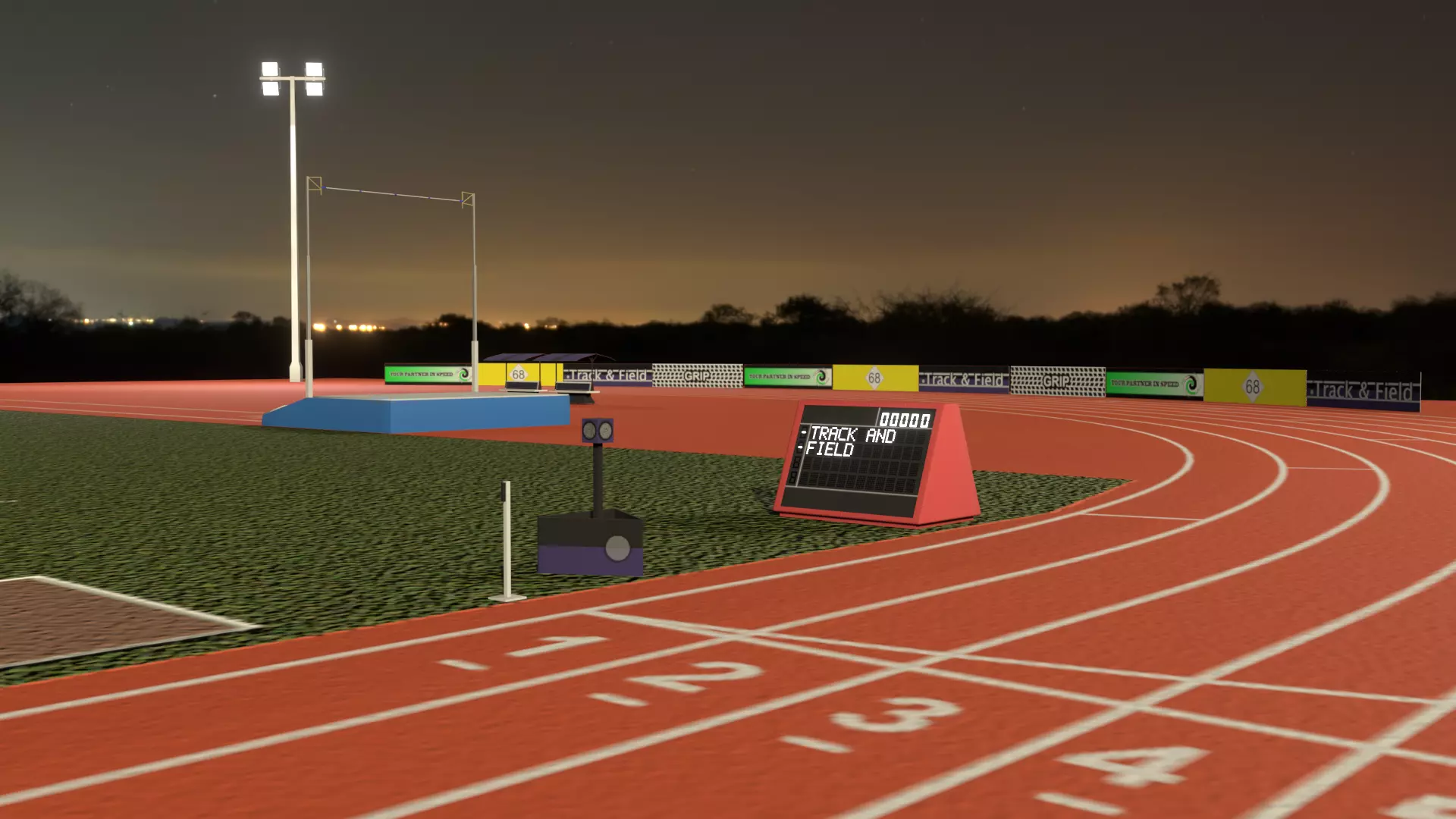 Track and Field Low-poly 3D model_0