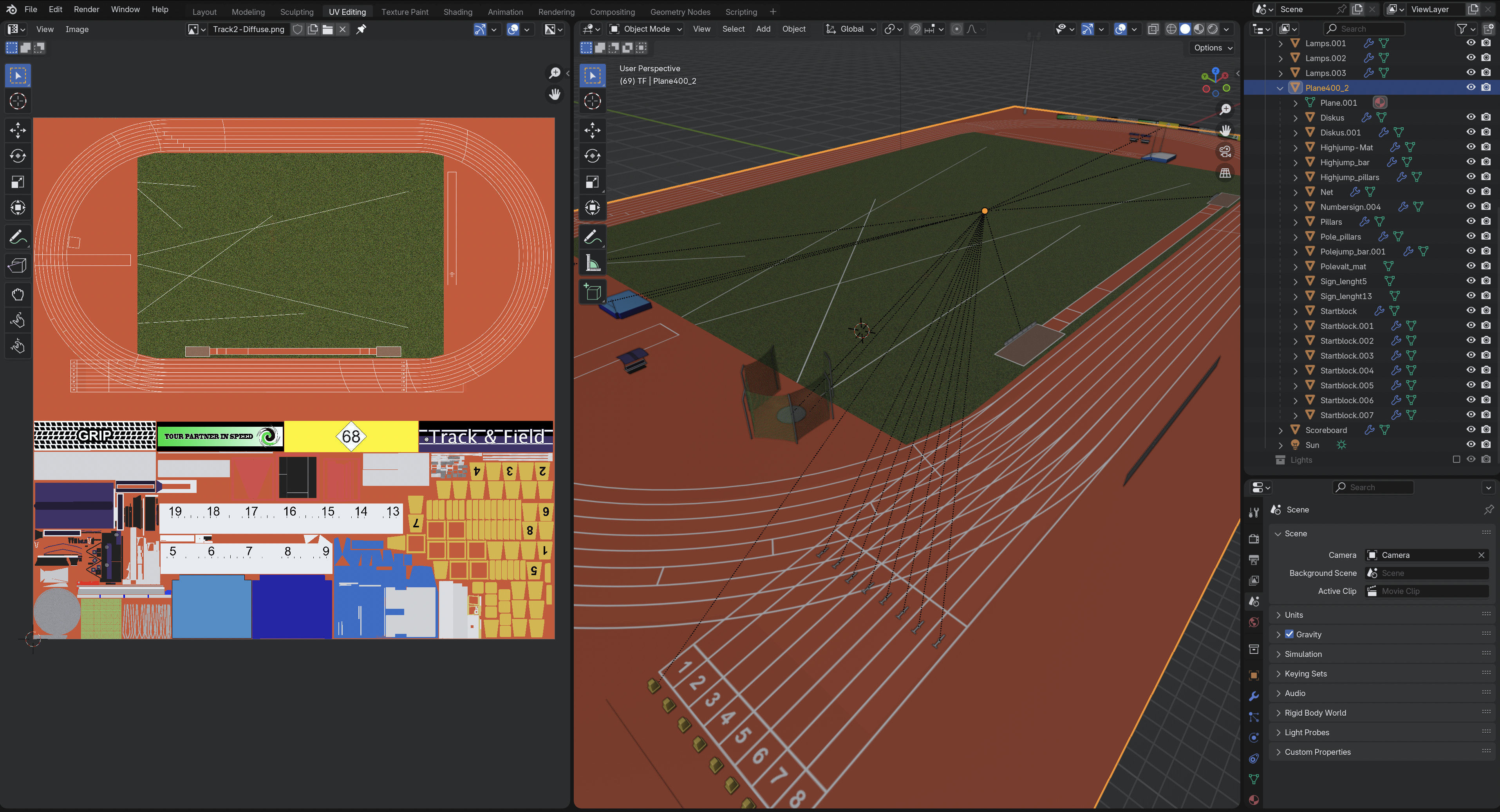 Track and Field Low-poly 3D model_10