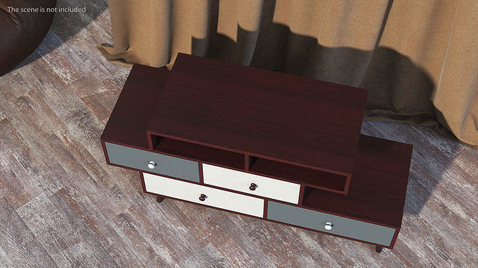 Irvine Sideboard Dark Brown 3D model 5