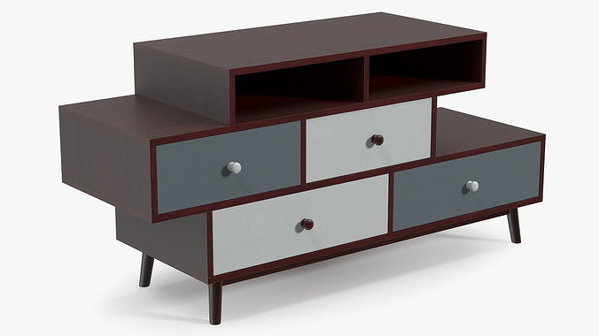 Irvine Sideboard Dark Brown 3D model