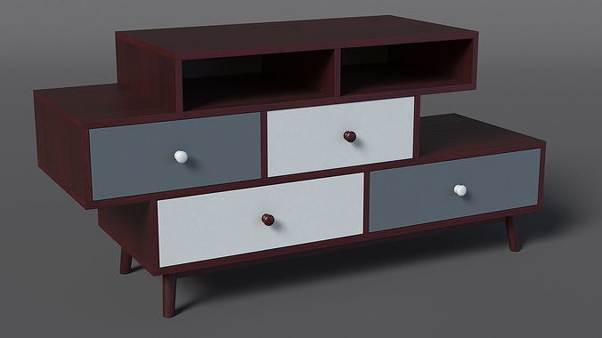Irvine Sideboard Dark Brown 3D model 7
