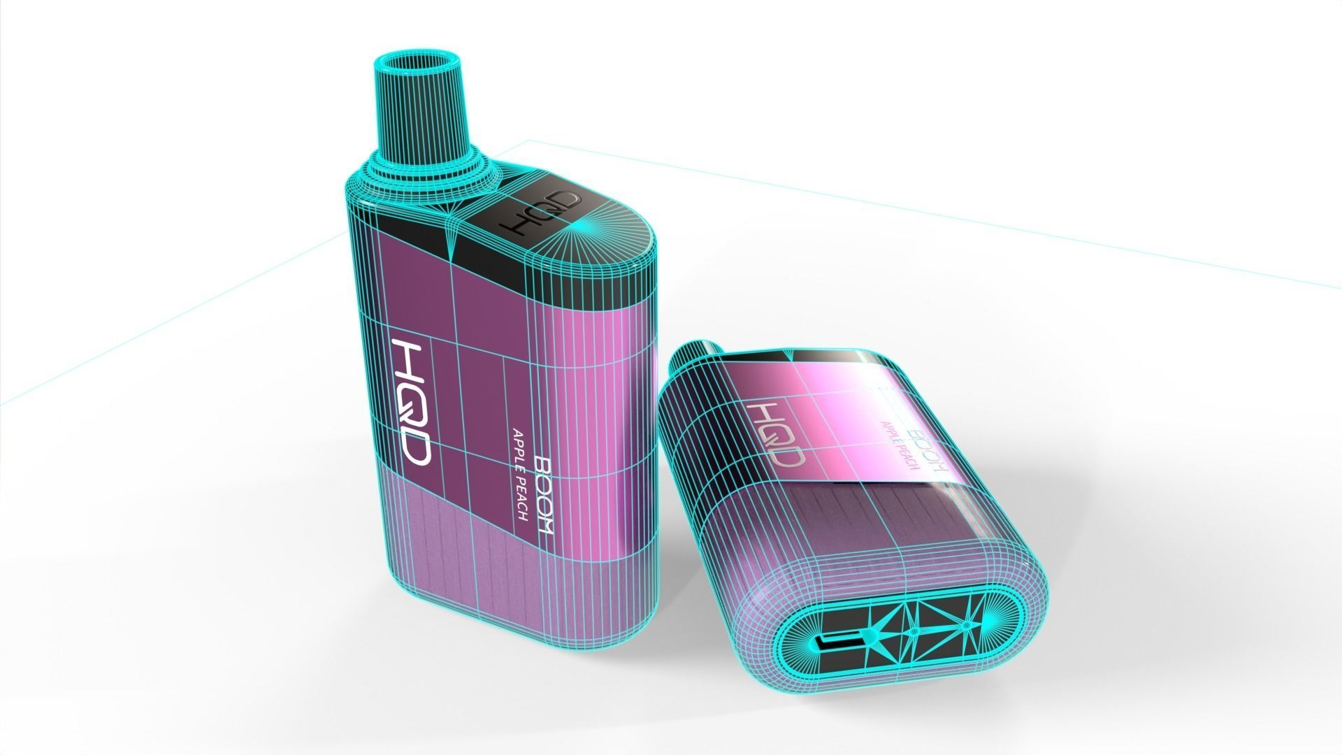 HQD Boom Apple Peach Low-poly 3D model_6