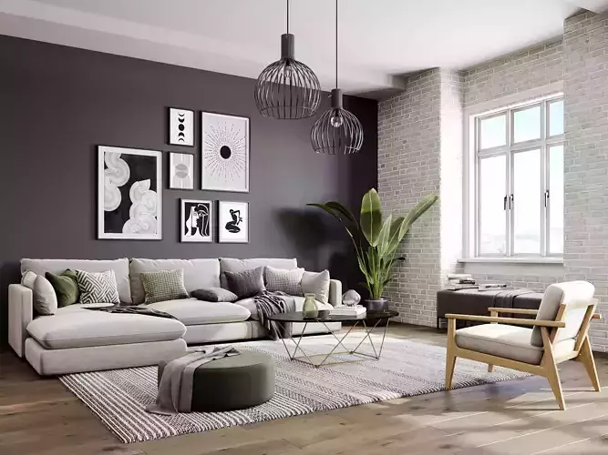 interior living room scene 27 3D model