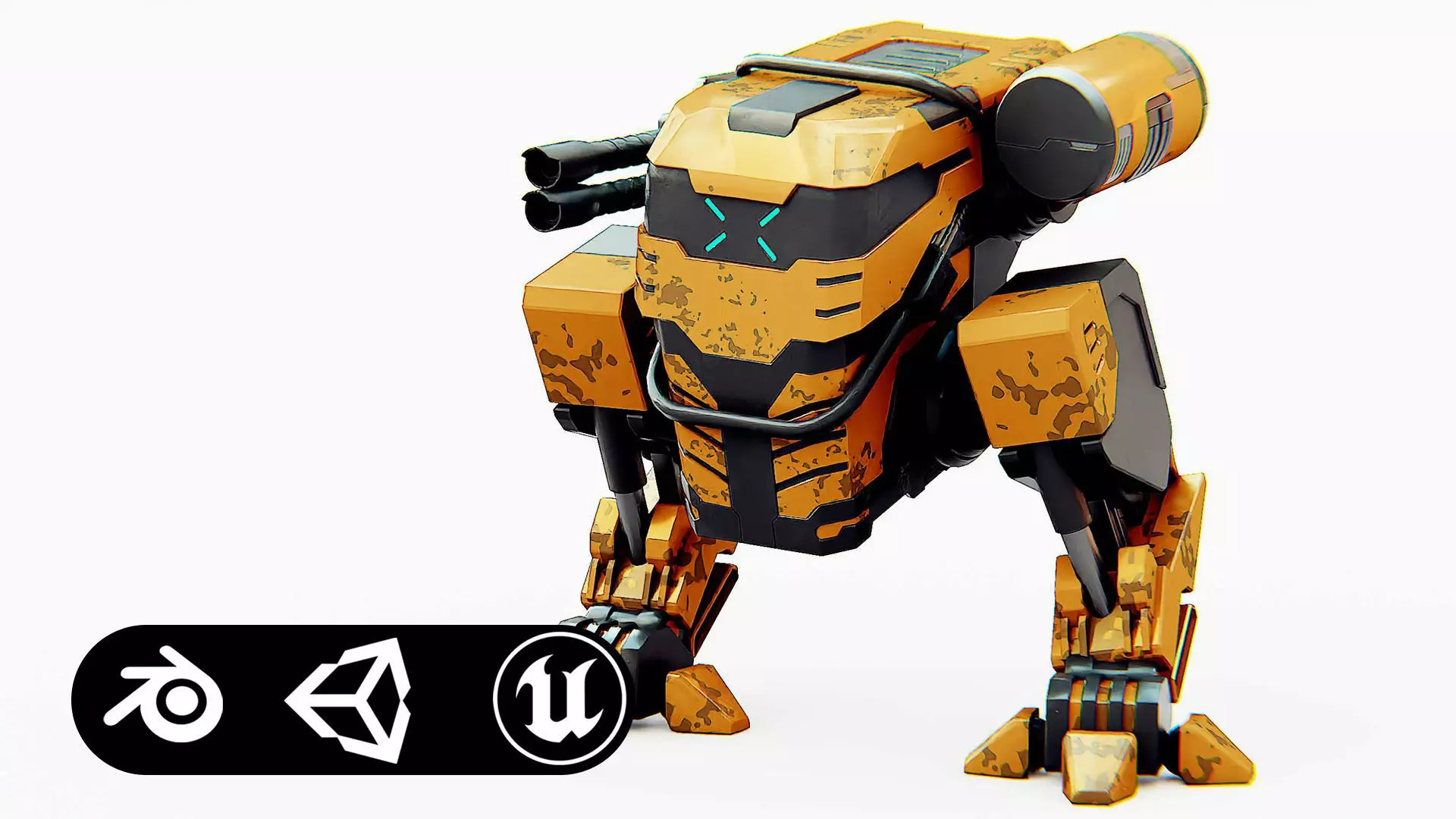 MILITARY ROBOT Z-800 Rigged for Unreal Engine - Unity - MIXAMO 3D model_0