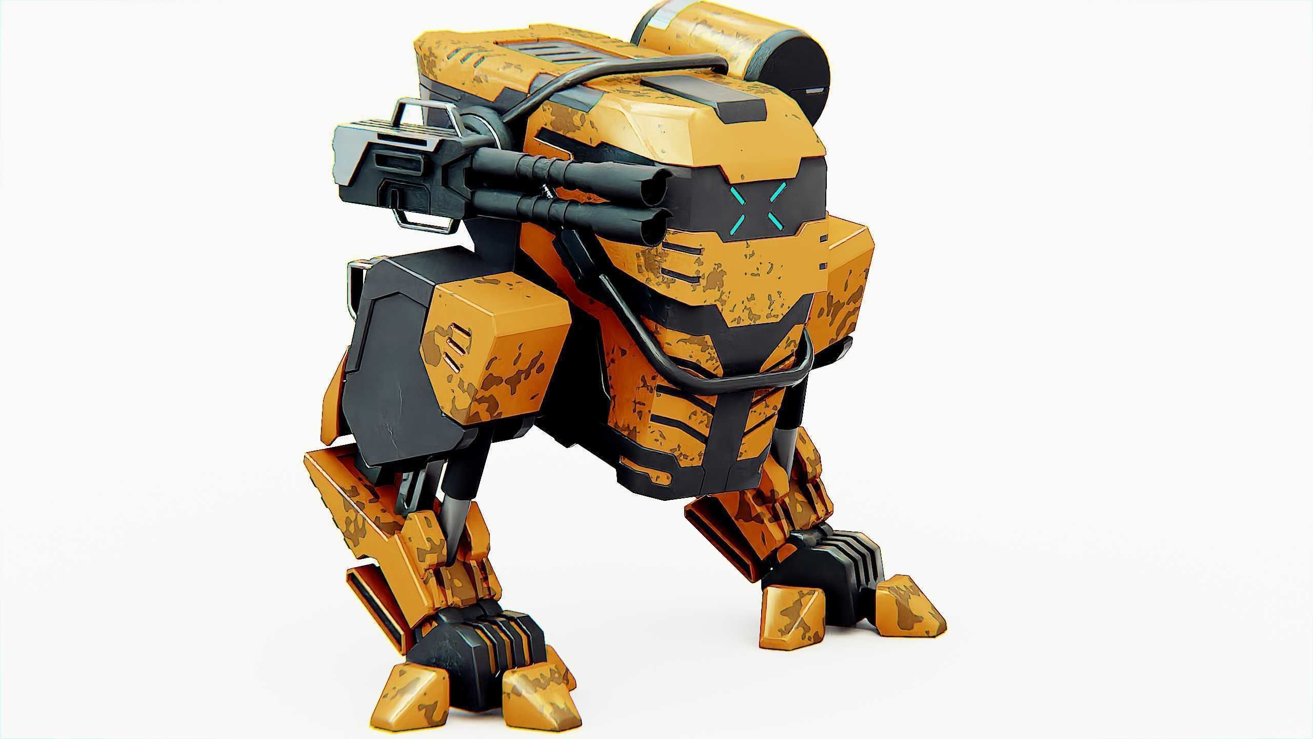 MILITARY ROBOT Z-800 Rigged for Unreal Engine - Unity - MIXAMO 3D model_3