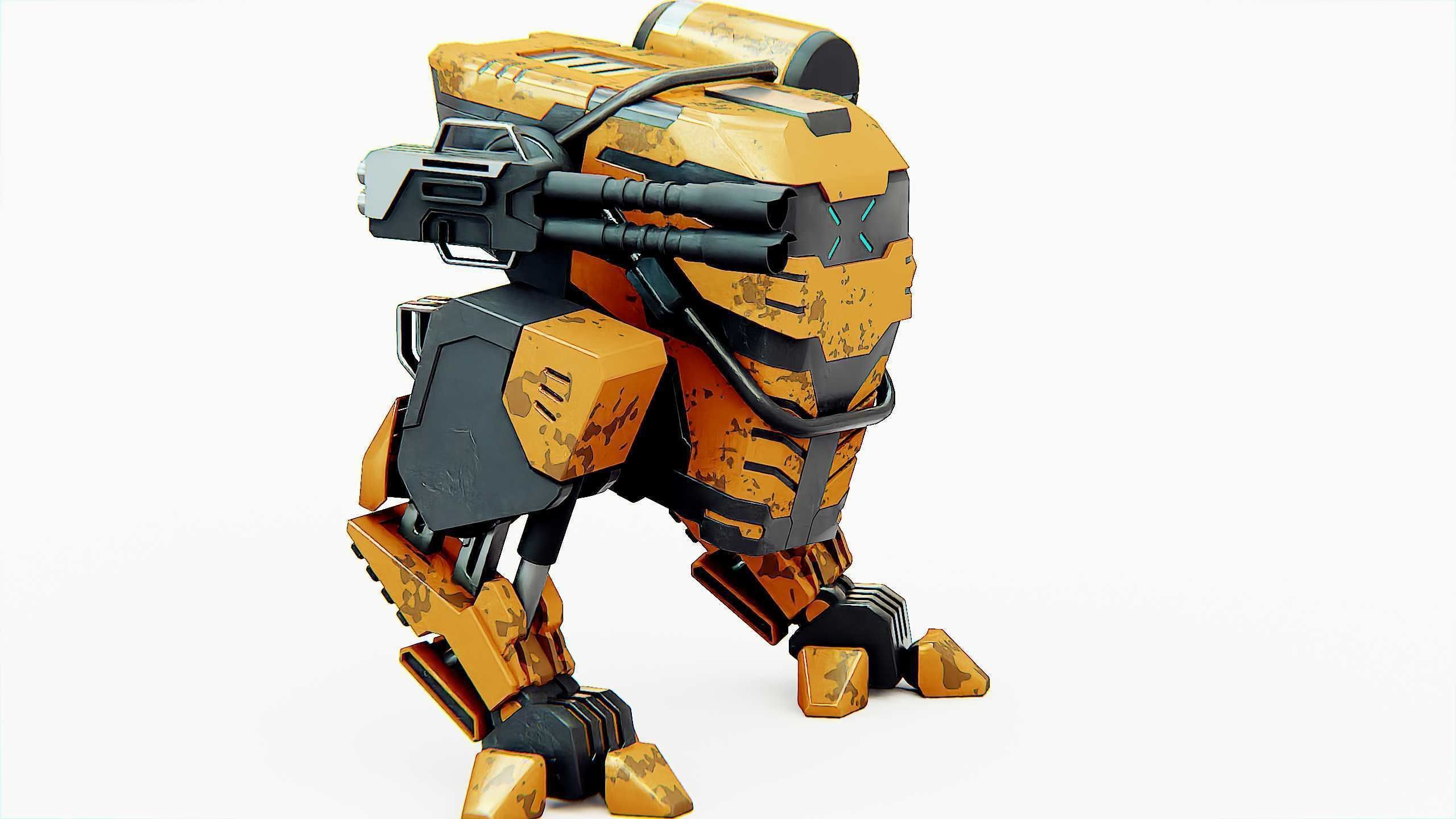 MILITARY ROBOT Z-800 Rigged for Unreal Engine - Unity - MIXAMO 3D model_4