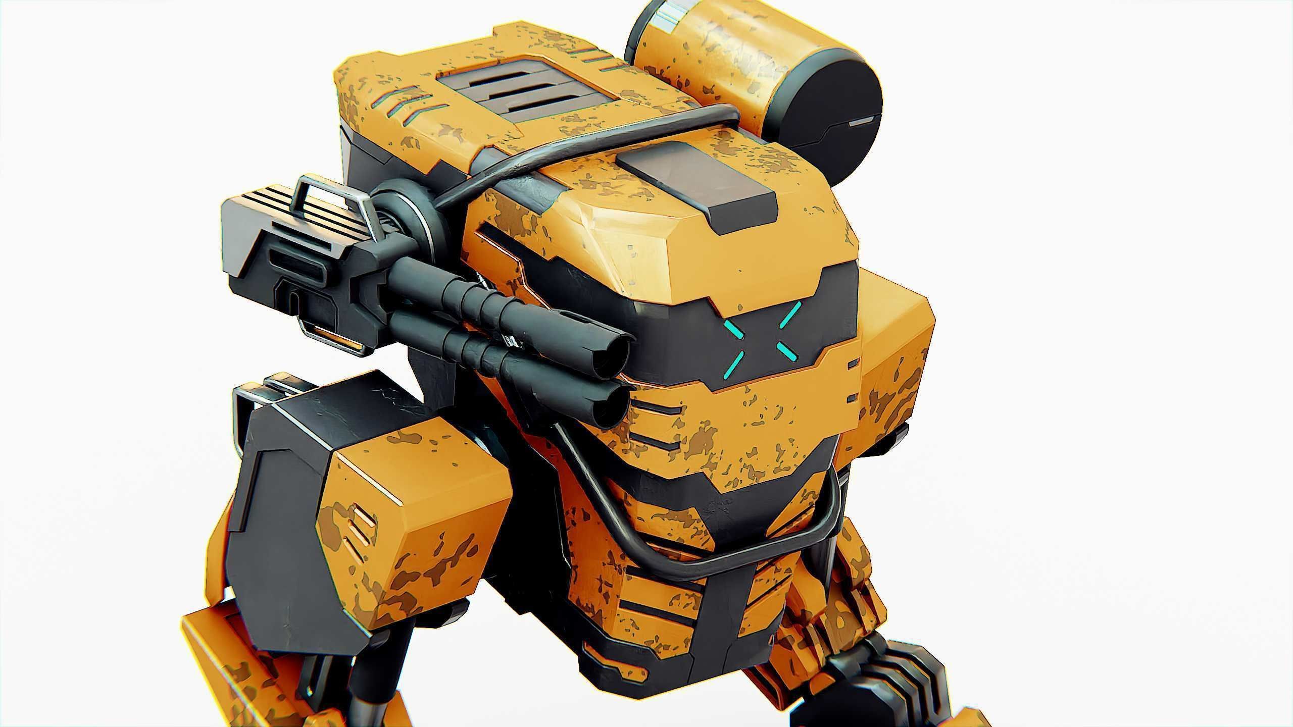 MILITARY ROBOT Z-800 Rigged for Unreal Engine - Unity - MIXAMO 3D model_24