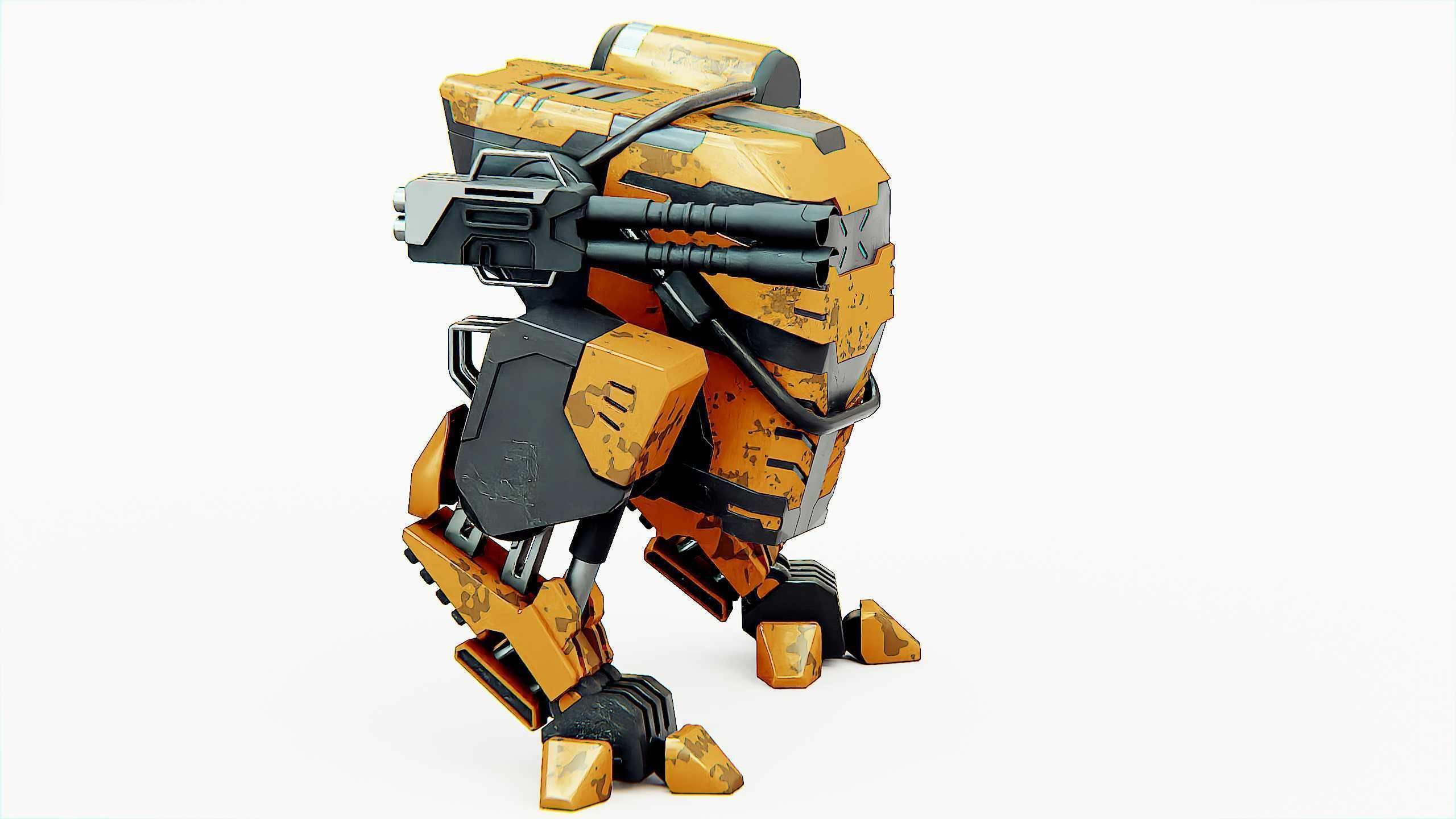 MILITARY ROBOT Z-800 Rigged for Unreal Engine - Unity - MIXAMO 3D model_5