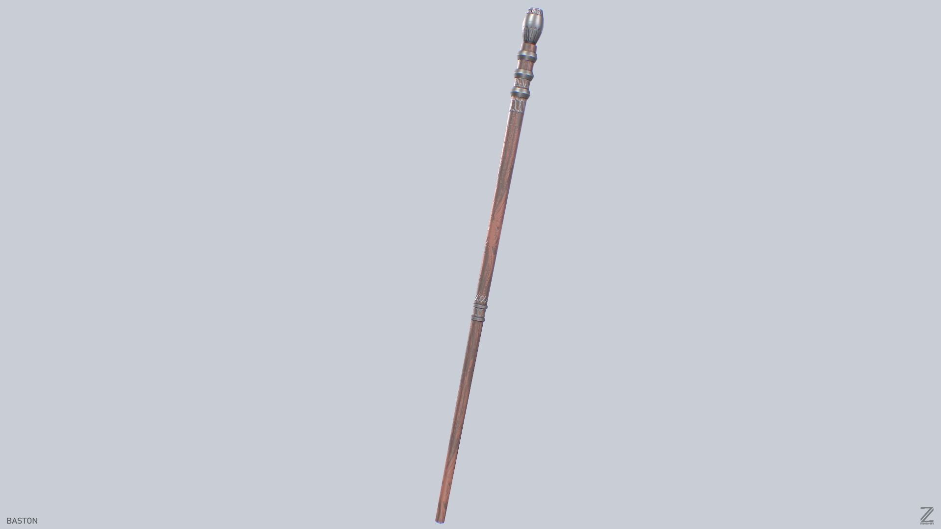 Baston Low-poly 3D model_4