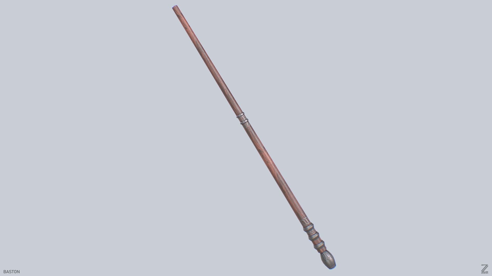 Baston Low-poly 3D model_8