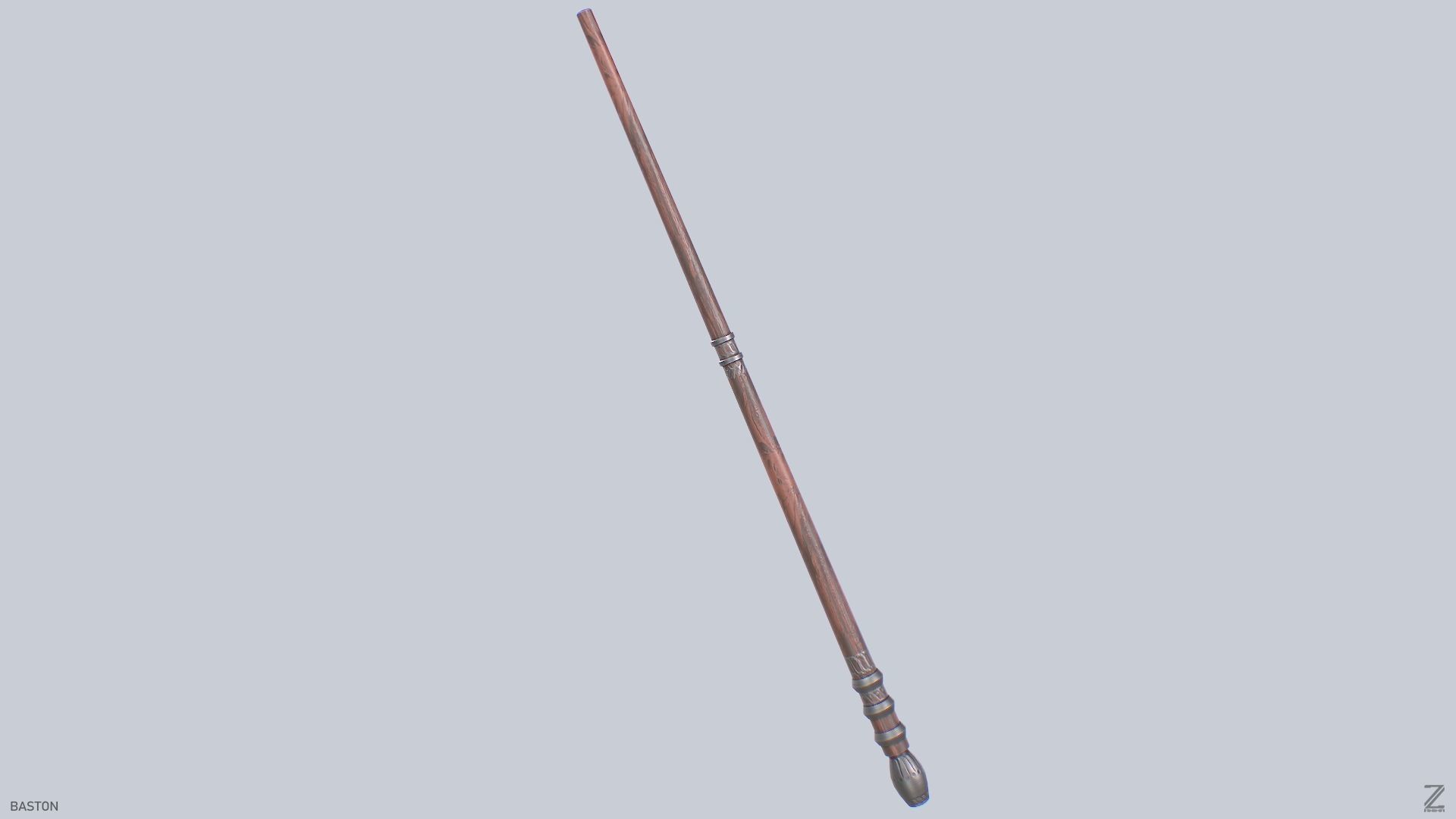 Baston Low-poly 3D model_5