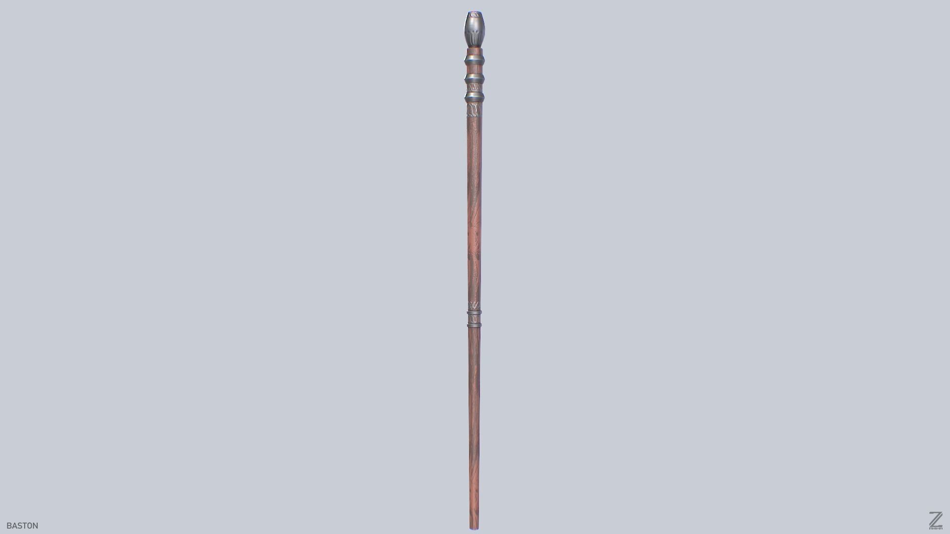 Baston Low-poly 3D model_2