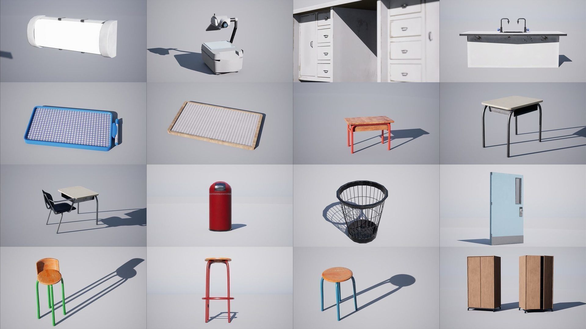 High School asset bundle 3D Model Collection_2