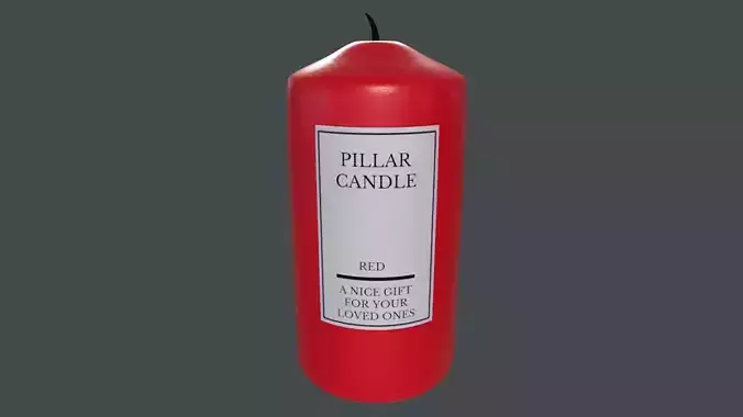 Candles and candleholders-Pillar Candle-GAME READY Low-poly 3D model